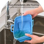 Rechteckige Backform mit doppeltem Zugkorb, faltbare Silikon-Luftfritteusen-Backform – Bild 3