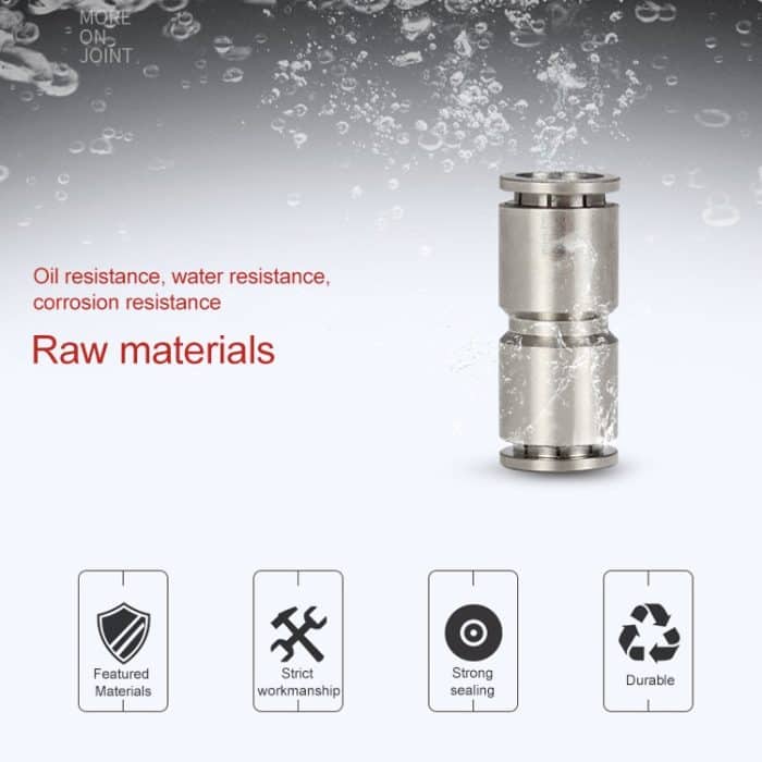 LAIZE Reduzierstück aus vernickeltem Kupfer, gerader pneumatischer Schnellkupplungsanschluss, PG6-4, PG8-6, PG10-6, PG10-8, PG12-8, PG12-10, PG16-12 – Bild 4