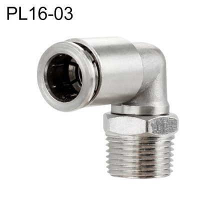 LAIZE vernickelter Kupfer-Winkel-Außengewinde-Pneumatik-Schnellkupplungsanschluss, PL16-03, PL16-04, PL16-06