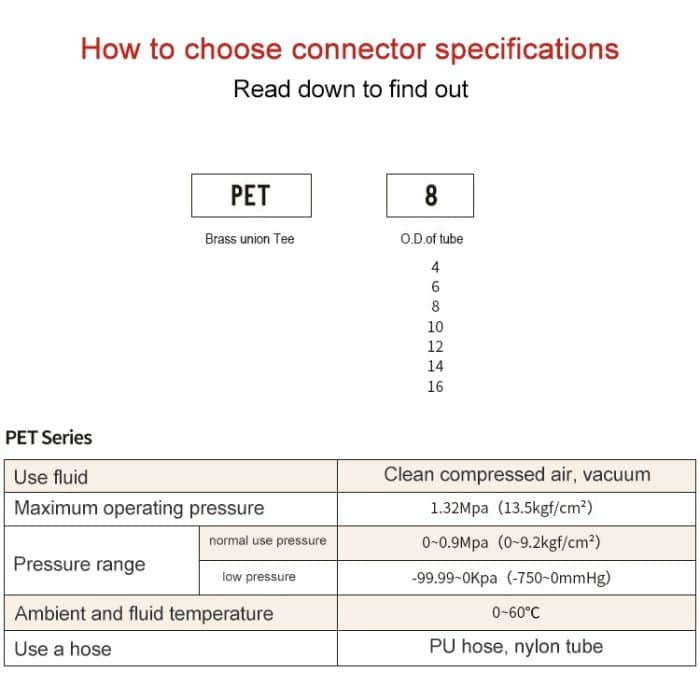 LAIZE T-Stück aus vernickeltem Kupfer mit pneumatischer Schnellmontage, PE-4, PE-6, PE-8, PE-10, PE-12, PE-14, PE-16 – Bild 3