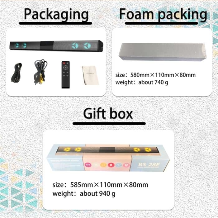 BS-28E RGB Bunte Atmosphäre Licht Bluetooth Lautsprecher – Bild 4