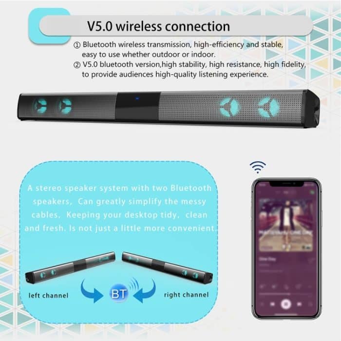 BS-28E RGB Bunte Atmosphäre Licht Bluetooth Lautsprecher – Bild 8