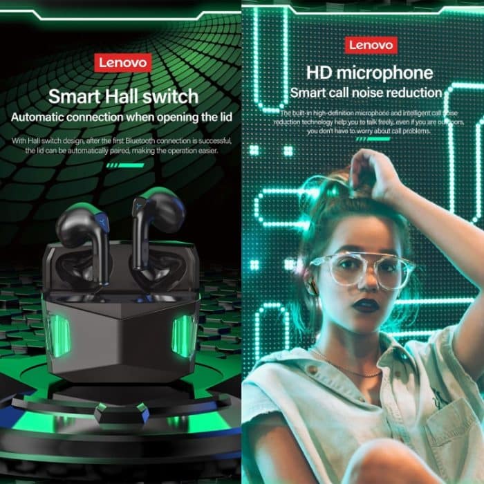 Lenovo GM5 TWS Bluetooth Wireless Sports Wasserdichter Gaming-Kopfhörer mit Rauschunterdrückung und Mikrofon, GM5 – Bild 6