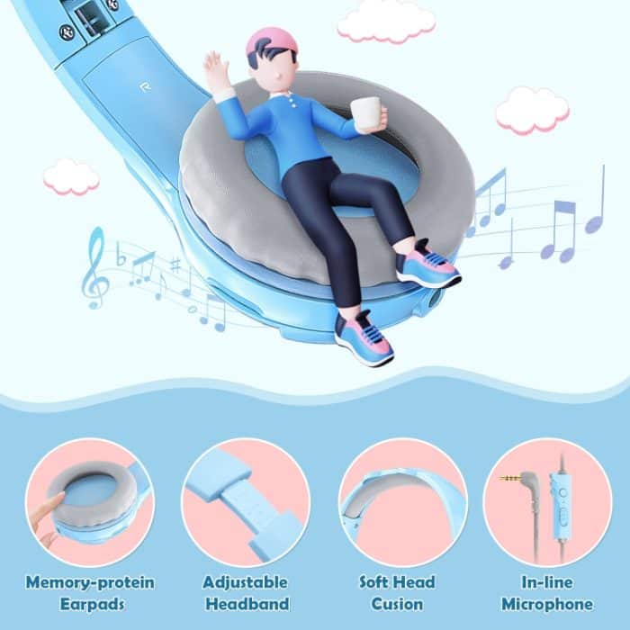 SoulBytes S31 kabelgebundener Over-Ear-Kopfhörer für Kinder mit Mikrofon, Länge: 1,5 m – Bild 6