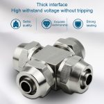 LAIZE pneumatischer Schnellverbinder Y-Typ-T-Stück aus vernickeltem Kupfer, PZA-4, PZA-6, PZA-8, PZA-10, PZA-12 – Bild 4