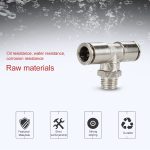 LAIZE vernickelter Kupfer-T-Abzweig-Pneumatik-Schnellverbinder mit Außengewinde, PB4-01, PB4-02, PB4-M5, PB6-01, PB6-02, PB6-03, PB6-04, PB6-M5, PB8-01, PB8-02, PB8-03, PB8-04, PB10-01, PB10-02, PB10-03, PB10-04, PB12-01, PB12-02, PB12-03, PB12-04 – Bild 4