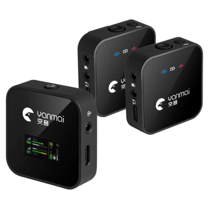 Yanmai GF525 2-in-1-Broadcast-2,4-G-Wireless-Lavaliermikrofon Mini-Ansteckmikrofon mit LED-Anzeige – Bild 1