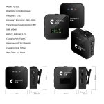 Yanmai GF525 2-in-1-Broadcast-2,4-G-Wireless-Lavaliermikrofon Mini-Ansteckmikrofon mit LED-Anzeige – Bild 3