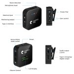 Yanmai GF525 2-in-1-Broadcast-2,4-G-Wireless-Lavaliermikrofon Mini-Ansteckmikrofon mit LED-Anzeige – Bild 4