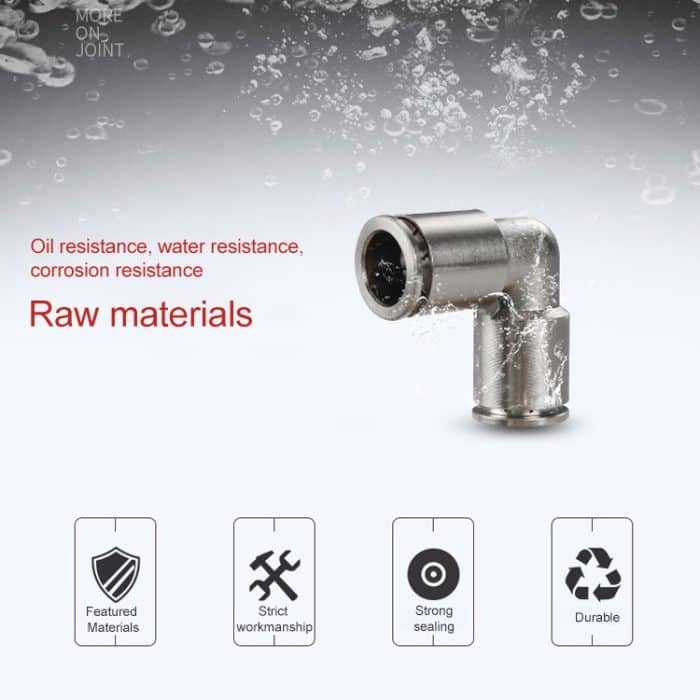 LAIZE vernickelter Kupfer-Winkel-Pneumatik-Schnellverbinder, PV-4, PV-6, PV-8, PV-10, PV-12, PV-14 – Bild 4