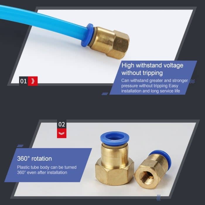 LAIZE 10 Stück gerader pneumatischer Schnellverbinder mit Innengewinde, PCF4-01 (10pcs), PCF4-02 (10pcs), PCF6-01 (10pcs), PCF6-02 (10pcs), PCF6-03 (2pcs), PCF6-04 (2pcs), PCF8-01 (10pcs), PCF8-02 (10pcs), PCF8-03 (2pcs), PCF8-04 (2pcs), PCF10-01 (2pcs... – Bild 6