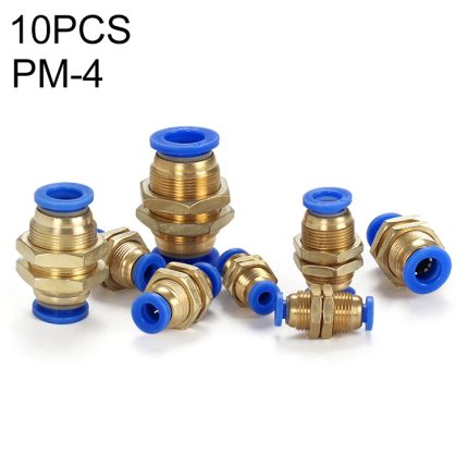 LAIZE 10 Stück PM Schott gerader pneumatischer Schnellverbinder, PM-4 (10pcs), PM-6 (10pcs), PM-8 (2pcs), PM-10 (1pc), PM-12 (1pc)