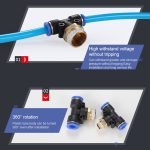 LAIZE 10 Stück Kunststoff-T-Typ-T-Stück mit Außengewinde, pneumatischer Schnellverbinder, PB4-01 (10pcs), PB4-02 (10pcs), PB4-M5 (10pcs), PB6-01 (10pcs), PB6-02 (10pcs), PB6-03 (2pcs), PB6-04 (2pcs), PB6-M5 (10pcs), PB8-01 (2pcs), PB8-02 (2pcs)... – Bild 7