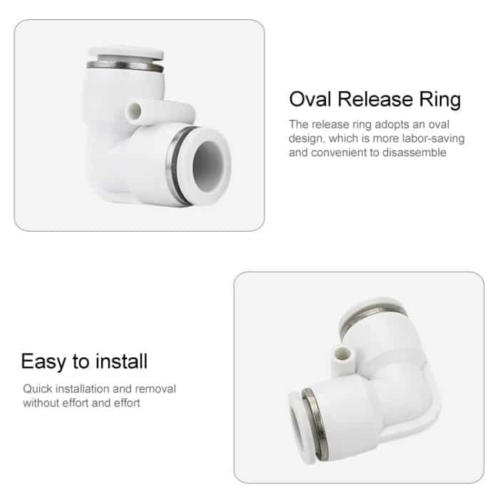 LAIZE 10 Stück pneumatischer PV-Winkel-Schnellmontage-Anschluss, PV-4 (10pcs), PV-6 (10pcs), PV-8 (10pcs), PV-10 (10pcs), PV-12 (10pcs), PV-16 (2pcs) – Bild 2