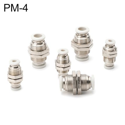 LAIZE PM Bulkhead gerader pneumatischer Schnellmontage-Anschluss, PM-4, PM-6, PM-8, PM-10, PM-12