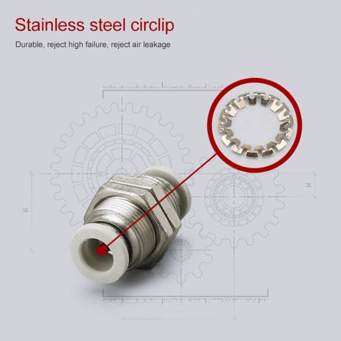 LAIZE PM Bulkhead gerader pneumatischer Schnellmontage-Anschluss, PM-4, PM-6, PM-8, PM-10, PM-12 – Bild 6