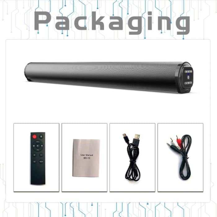 BS-10 Bluetooth 5.0-Lautsprecher-TV-Soundbar mit Fernbedienung, BS-10 – Bild 10
