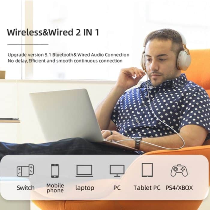 B2 Wireless Bluetooth 5.1 faltbares Headset mit Rauschunterdrückung – Bild 6