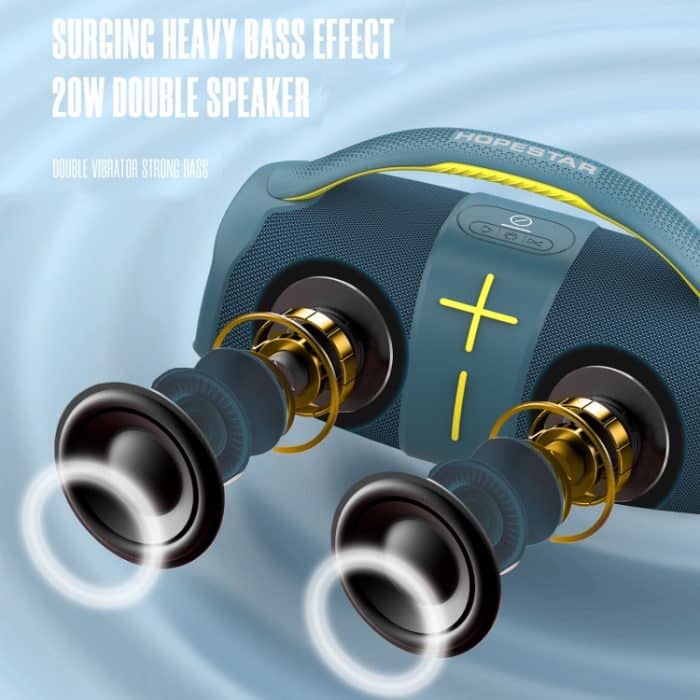 HOPESTAR H60 20W Tragbarer, wasserdichter, kabelloser Bluetooth-Außenlautsprecher, H60 – Bild 5