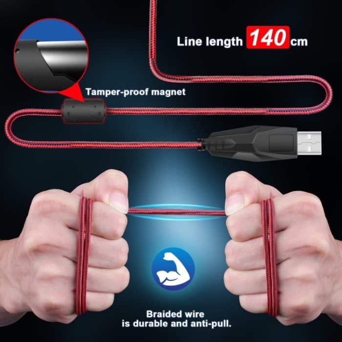 HXSJ A874 7-Tasten Fließendes Wasser Crack Bunte leuchtende kabelgebundene Gaming-Maus – Bild 6