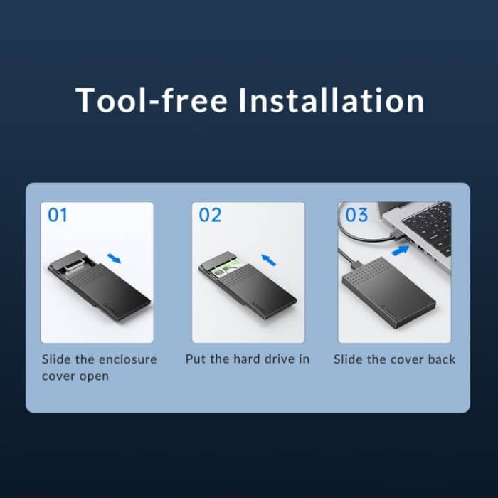 ORICO ORICO-2526U3-V1 2,5 Zoll USB 3.0 Micro-B Festplattengehäuse Externes Speichergehäuse, Micro-B – Bild 13