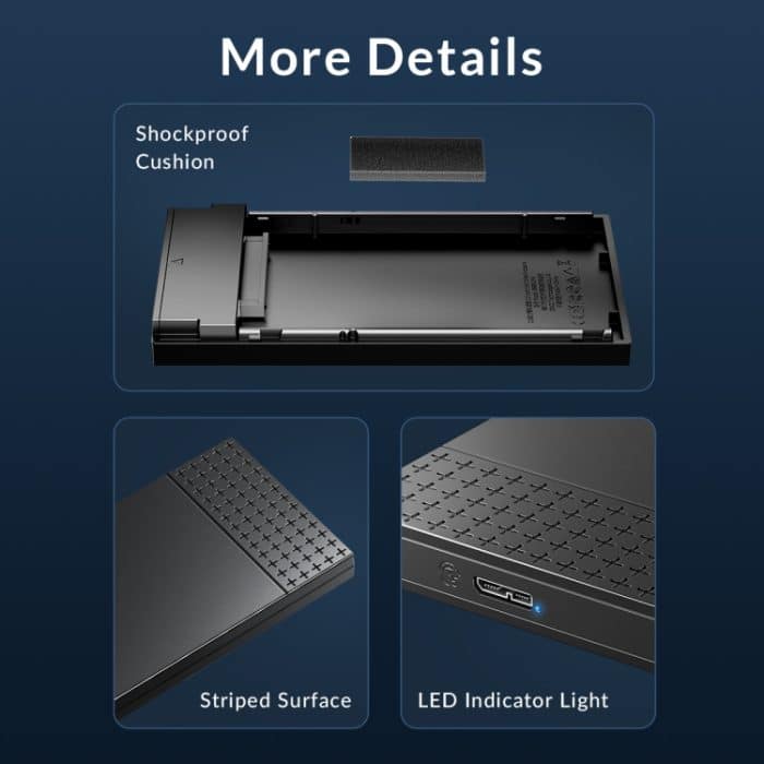 ORICO ORICO-2526U3-V1 2,5 Zoll USB 3.0 Micro-B Festplattengehäuse Externes Speichergehäuse, Micro-B – Bild 16