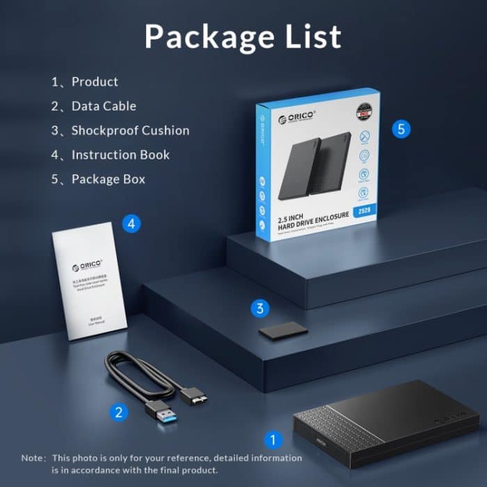 ORICO ORICO-2526U3-V1 2,5 Zoll USB 3.0 Micro-B Festplattengehäuse Externes Speichergehäuse, Micro-B – Bild 17