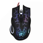 HXSJ A888B 6-Tasten-Gaming-Maus mit knisternder, farbenfroher Beleuchtung und Kabel, A888B Black, A888B White