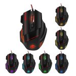 HXSJ A907 7 Tasten bunt leuchtende 7D kabelgebundene Gaming-Maus, A907 Black, A907 Red – Bild 2