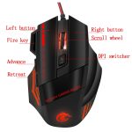 HXSJ A907 7 Tasten bunt leuchtende 7D kabelgebundene Gaming-Maus, A907 Black, A907 Red – Bild 6