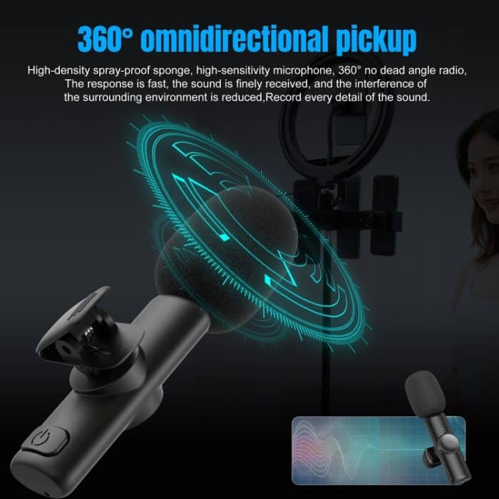 HXSJ F18 2,4 G 8-poliges Lavalier-Funkmikrofon mit Rauschunterdrückung, 8 Pin – Bild 6