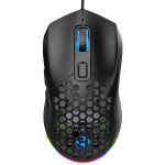 HXSJ X300 7200DPI RGB-Hintergrundbeleuchtung, austauschbares Loch für die hintere Abdeckung, kabelgebundene Gaming-Maus, X300 Black, X300 White