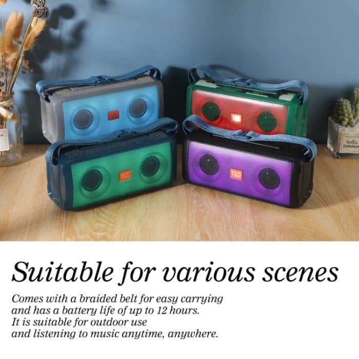 T&G TG345 Tragbarer kabelloser Bluetooth-Lautsprecher mit Farb-LED für den Außenbereich – Bild 4