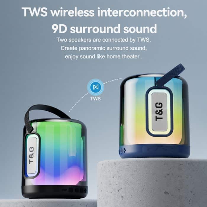 T&G TG376 Outdoor Tragbarer LED-Licht RGB Mehrfarbiger kabelloser Bluetooth-Lautsprecher-Subwoofer – Bild 7