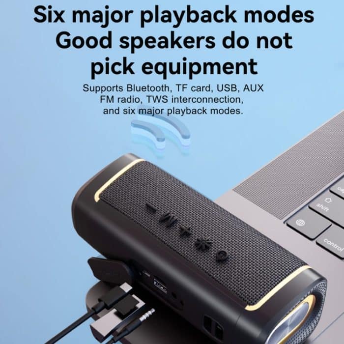 T&G TG375 Outdoor Tragbarer LED-Licht-RGB-Wireless-Bluetooth-Lautsprecher-Subwoofer, TG375 – Bild 6