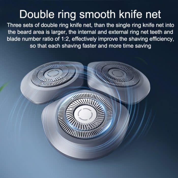 Original Xiaomi Mijia Elektrorasierer S101 mit 3 Schneidköpfen, IPX7 wasserdicht, S101(Grey), S101(Blue) – Bild 2