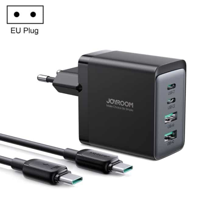 JOYROOM TCG02 Galliumnitrid 67 W Dual USB + Dual USB-C/Typ-C Multi-Port-Ladegerät-Set, EU Plug, UK Plug – Bild 1