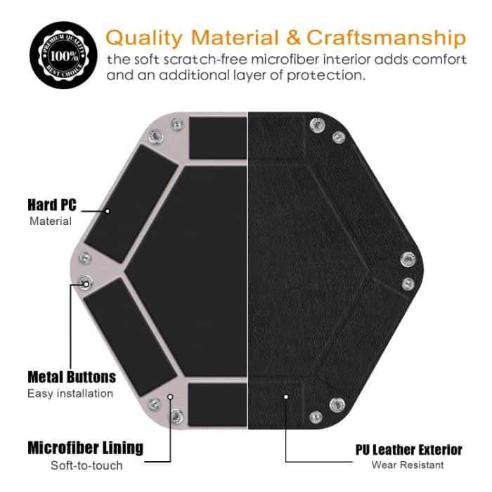 Sechseckige Desktop-PU-Aufbewahrungsbox für Kleinigkeiten, 7 inch – Bild 5