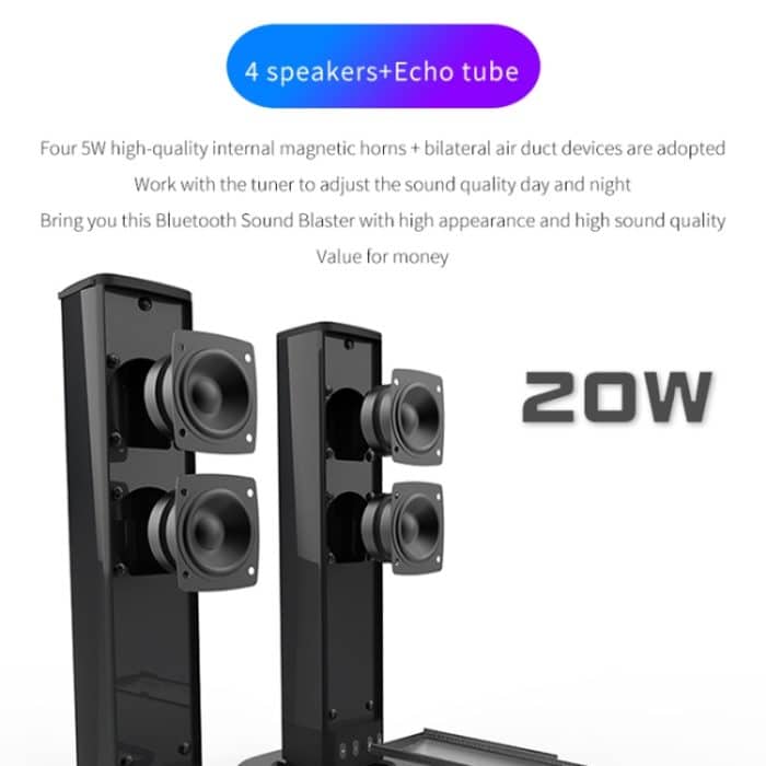 BS-36 20W Multifunktions-3D-Stereo-Surround-Bluetooth-Lautsprecher Subwoofer-Soundbar, BS-36 – Bild 8