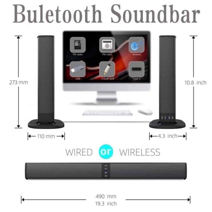 BS-36 20W Multifunktions-3D-Stereo-Surround-Bluetooth-Lautsprecher Subwoofer-Soundbar, BS-36 – Bild 9