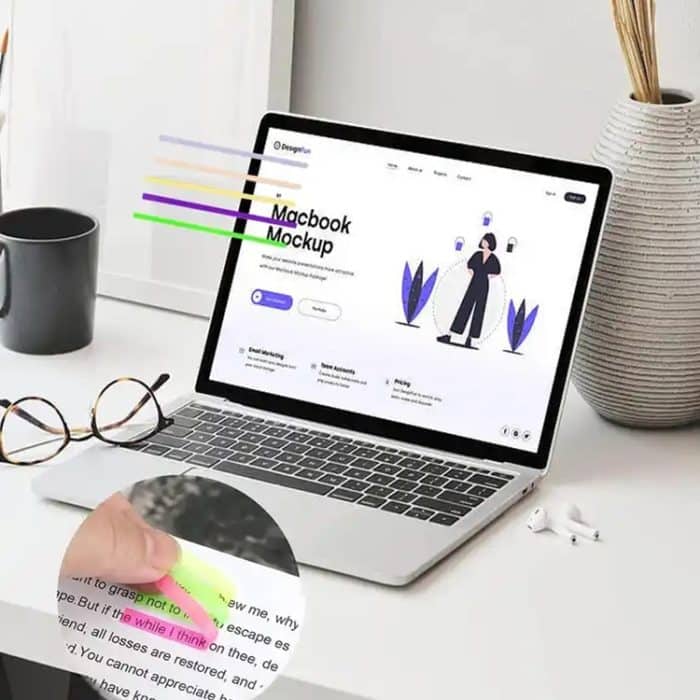 Transparenter, streifenfarbener, fluoreszierender, wasserdichter Haftnotiz-Langstreifen-Indexaufkleber – Bild 7