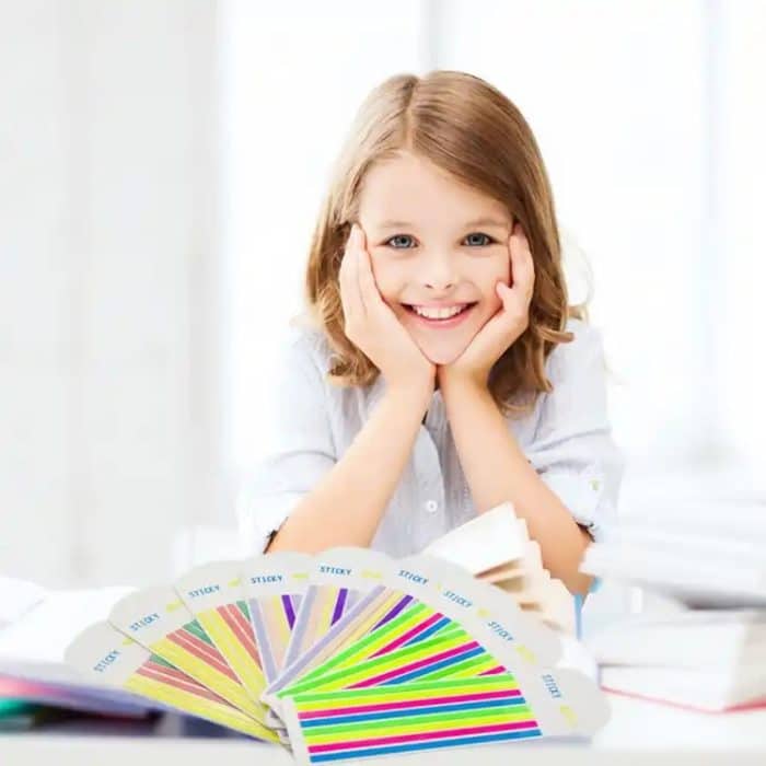 Transparenter, streifenfarbener, fluoreszierender, wasserdichter Haftnotiz-Langstreifen-Indexaufkleber – Bild 8