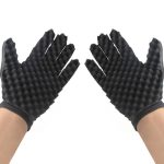 4 Stück schwarze Haar-Styling-Handschuhe zum Abwischen mit Schwamm
