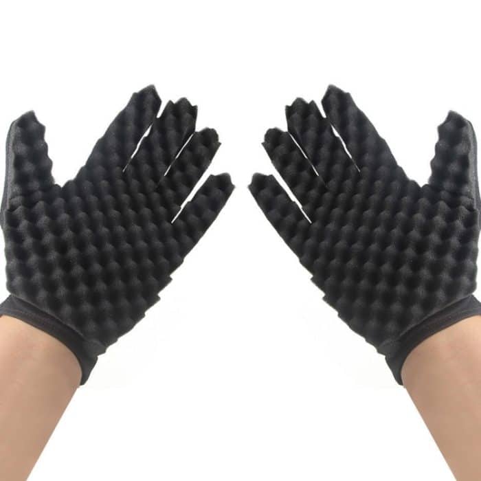 EDA00490801B.jpg 4 Stück schwarze Haar-Styling-Handschuhe zum Abwischen mit Schwamm – Bild 1