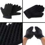 4 Stück schwarze Haar-Styling-Handschuhe zum Abwischen mit Schwamm – Bild 7