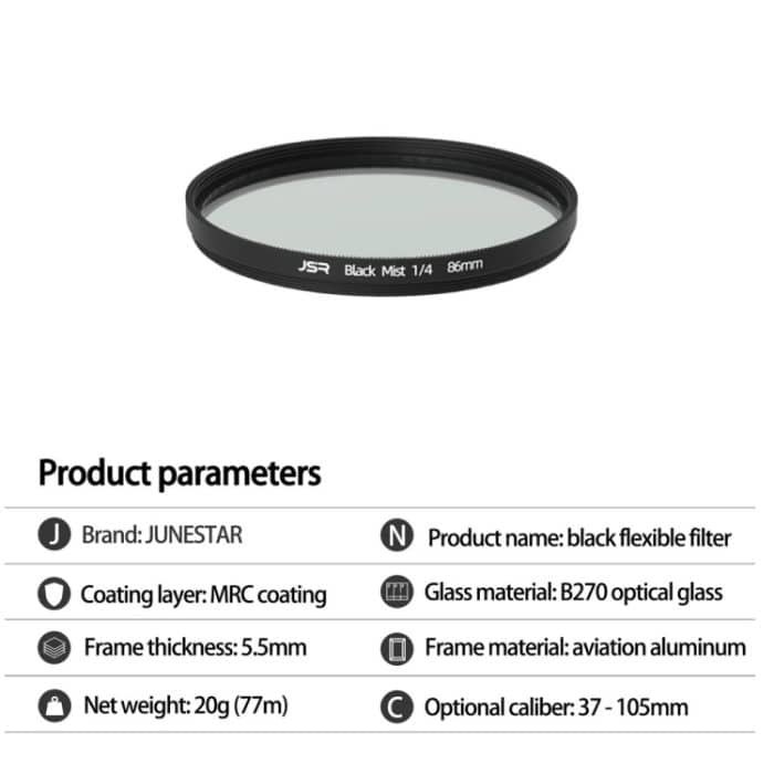 JSR Black Mist Filter Kameraobjektivfilter, 86mm – Bild 6