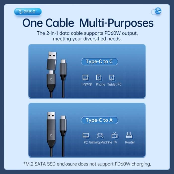 ORICO AM2C3-2SN Dual-Bay M.2 NVME + SATA SSD-Gehäuse, AM2C3-2SN – Bild 9