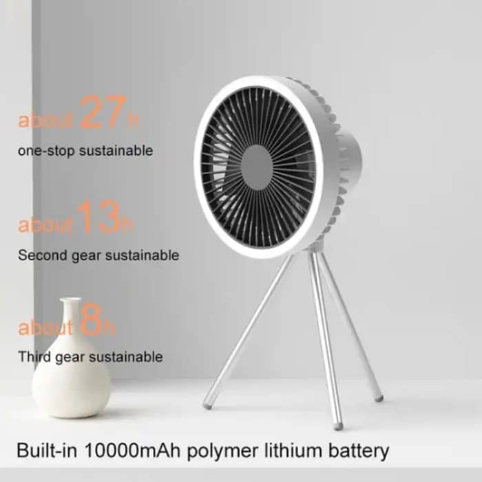 DQ212 10000 mAh Outdoor Tragbare Camping Fan Zelt Hängende Vertikale Licht, DQ212 (Black Grey), DQ212 (White) – Bild 4