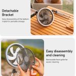 DQ216 10000 mAh Tragbarer Campingventilator mit anhebbarem Schwenkkopf für den Außenbereich, hängendes vertikales buntes Licht mit Fernbedienung, DQ216 (Avocado Green), DQ216 (Black), DQ216 (Khaki) – Bild 5