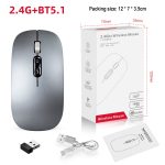 HXSJ M103 1600DPI Dual Mode 2,4 GHz + Bluetooth 5.1 kabellose wiederaufladbare Maus, Dual Mode Grey, Dual Mode Silver – Bild 10